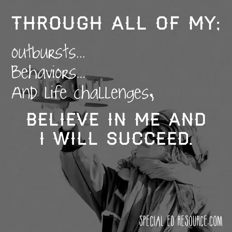 Success Happens When You Believe | Special Education Resource