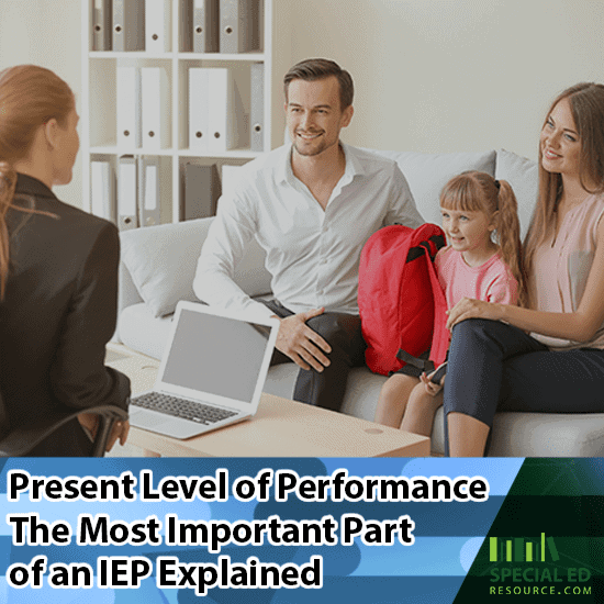 Parents with young daughter meeting with special education teacher about Present Level of Performance The Most Important Part of an IEP Explained