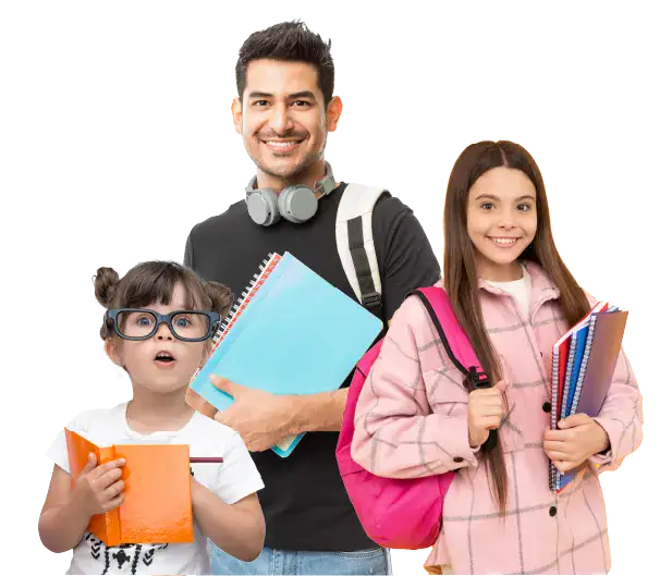 Student with books and assignment on their hands
