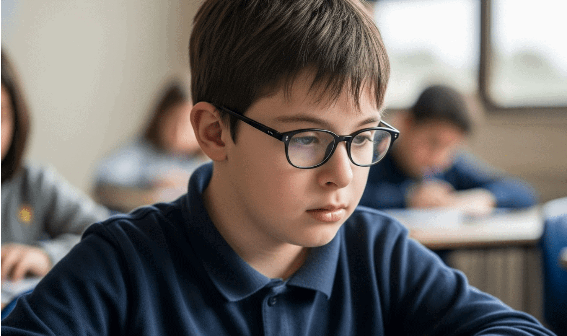 Special needs student experiencing school anxiety during fall classroom routines